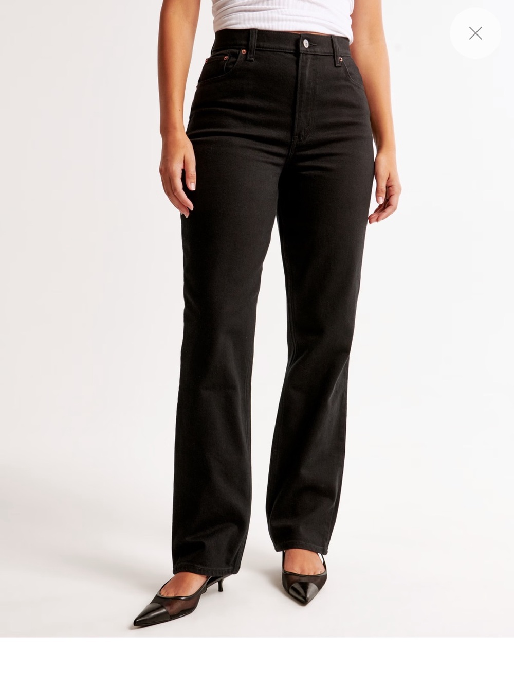 Abercrombie & Fitch Black High-Rise Straight Jeans